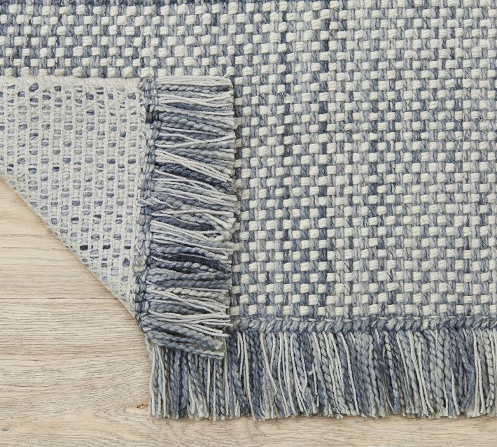 Pottery Barn Kian Outdoor Performance Rug (9' x 12', Chambray)