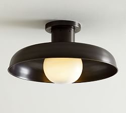 Carneros Milk Glass Indoor/Outdoor Flush Mount (18'')