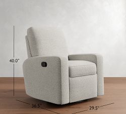 PB Comfort Modern Square Arm Swivel Recliner