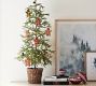 Lit Faux Pine Trees in Basket