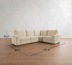 Big Sur Square Arm Reversible Power Reclining Sectional (121")