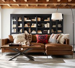 Jake Leather Chaise Sectional (111"&ndash;120")