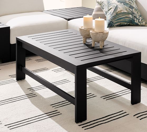 Malibu Metal Rectangular Outdoor Coffee Table (45