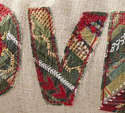 Love Patchwork Lumbar Pillow Cover