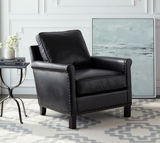 Tyler Roll Arm Leather Chair by Pottery Barn