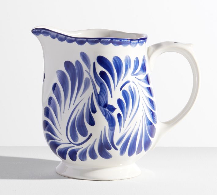 Puebla Porcelain Pitcher | Pottery Barn
