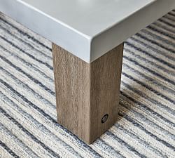 Abbott Concrete &amp; Acacia Square Outdoor Coffee Table (40")