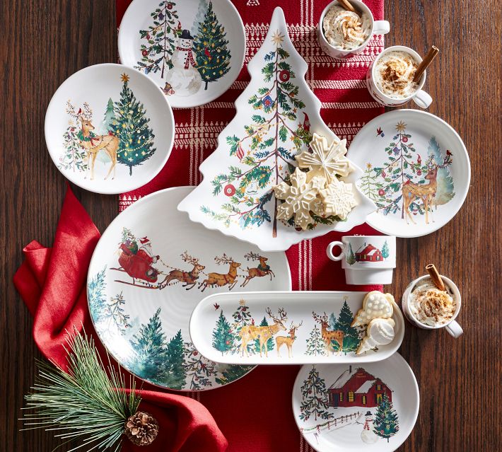 Christmas in the Country Stoneware Salad Plates | Pottery Barn