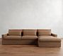 Westwood Square Arm Deep Seat Leather Chaise Sectional (130"-148")