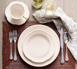 Emma Beaded Stoneware Cup and Saucer Sets