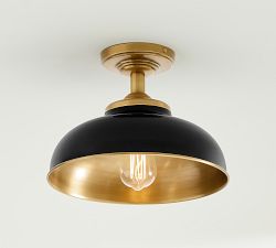 Kitt Metal Round Indoor/Outdoor Flush Mount (12")