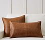 Pieced Leather Pillow Cover