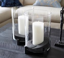 Brooks Cross Bar Hurricane Candle Holder