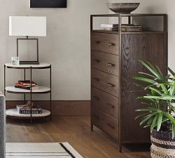 Modern Oak 5-Drawer Tall Dresser (33")