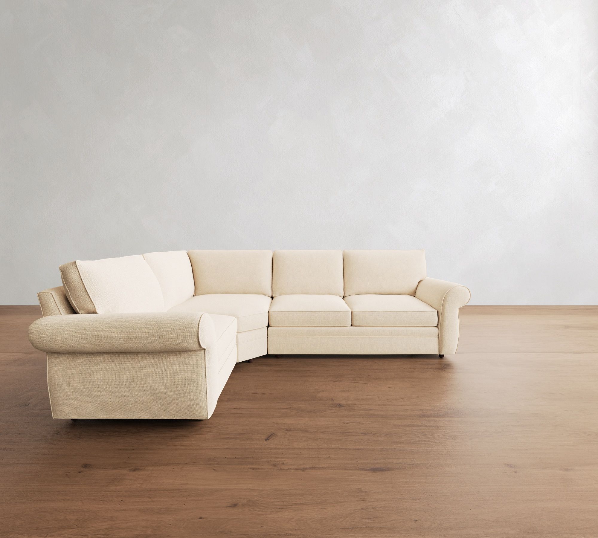 Pearce Roll Arm 3-Piece Wedge Sectional (122"–130")