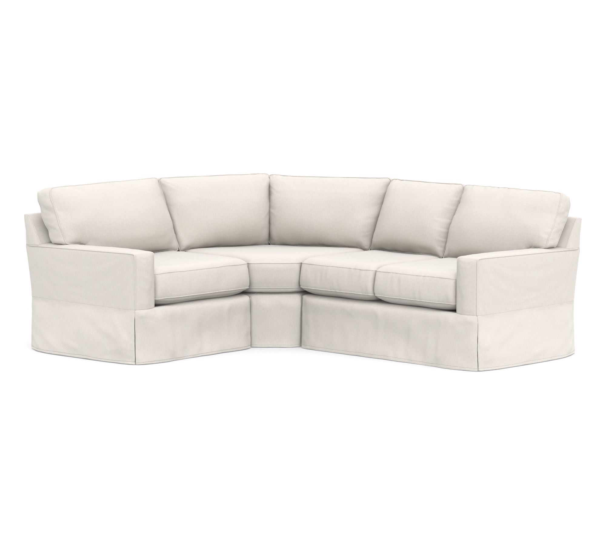 Buchanan Square Arm Slipcovered 3-Piece Curved Wedge Sectional (98")