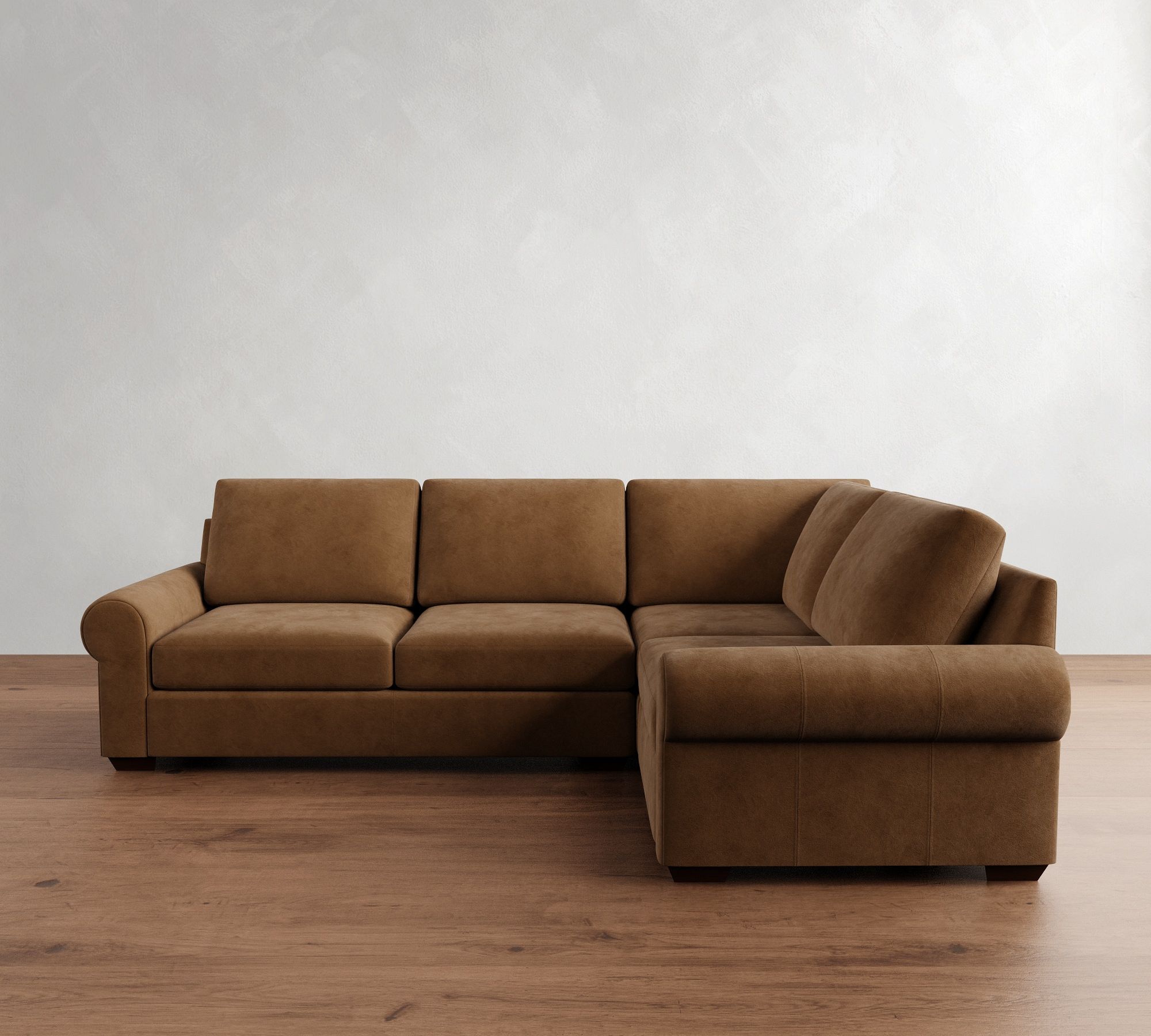 Big Sur Roll Arm Leather 3-Piece Sectional (115") - thumbnail 3