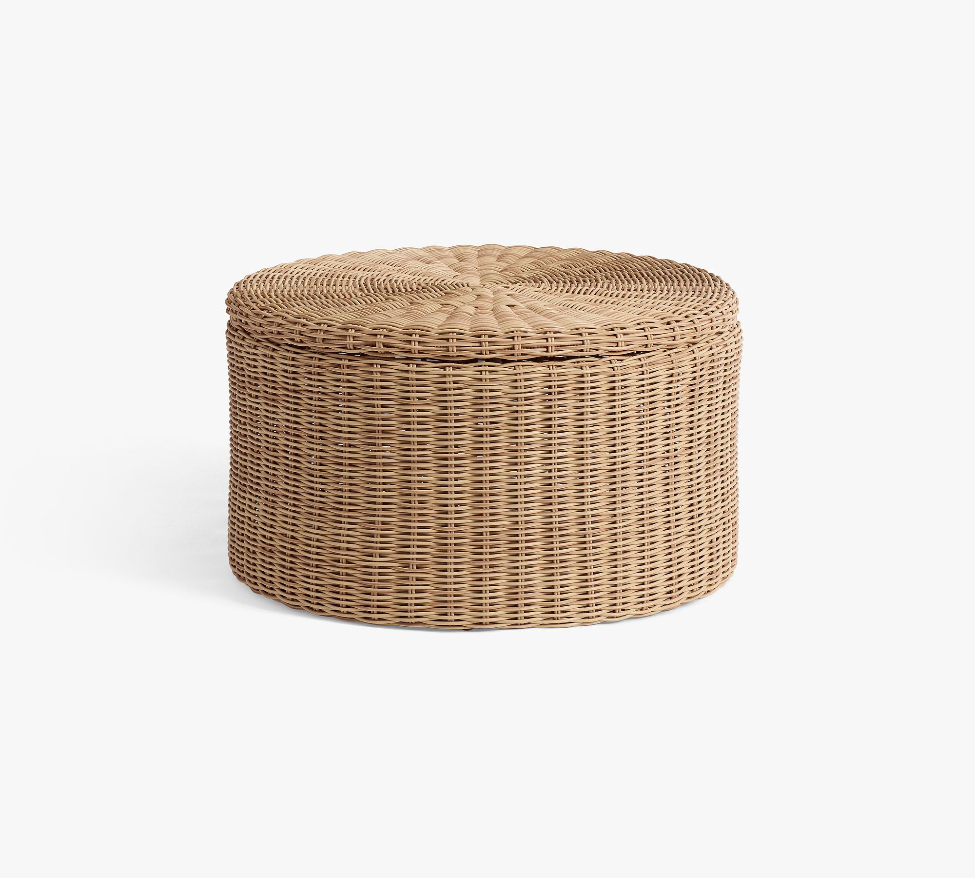 Huntington Wicker Round Outdoor Coffee Table with Storage (34")