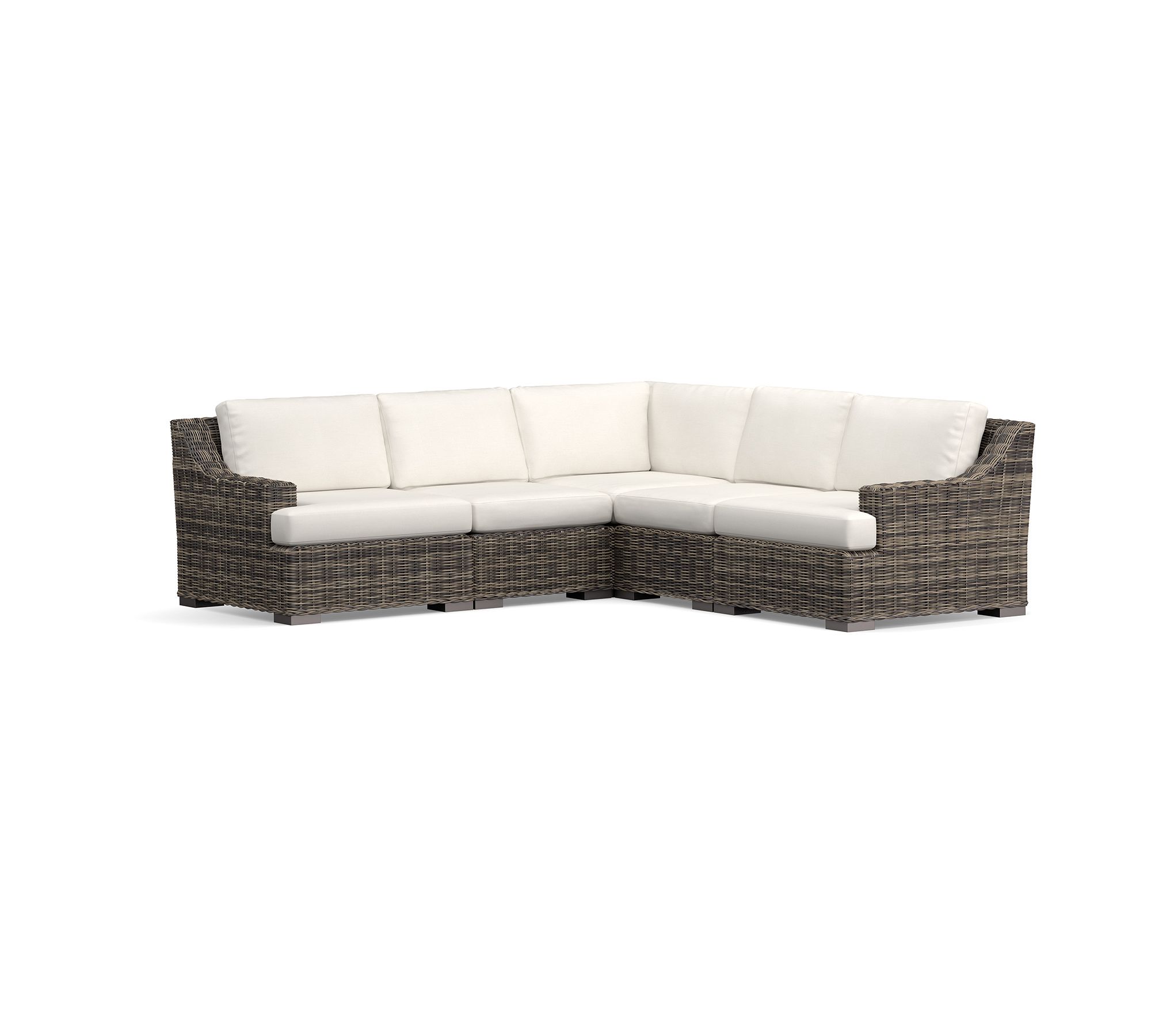 Huntington Wicker 5-Piece Slope Arm Outdoor Sectional (100")