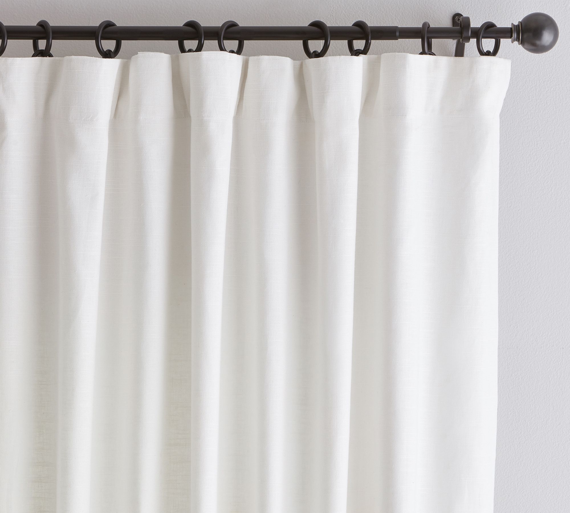 Custom Emery Linen Curtain - White