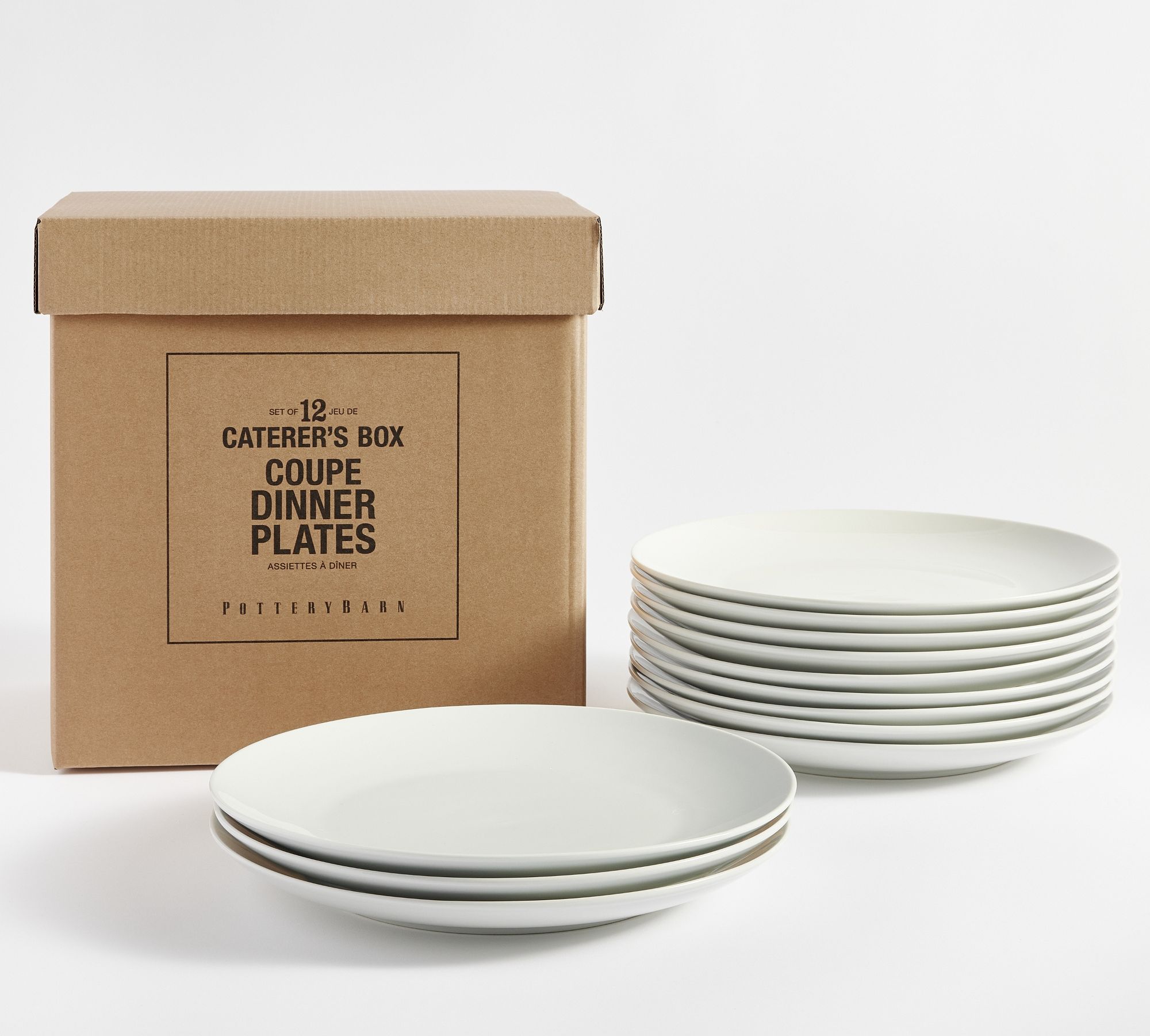 Caterer's Box Coupe Porcelain Dinner Plates - Set of 12