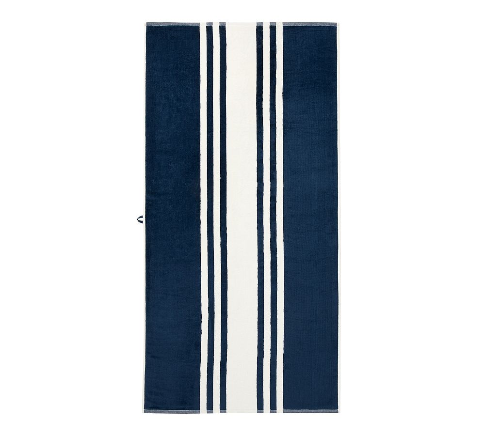 Modern Farmhouse Striped Towel - Navy