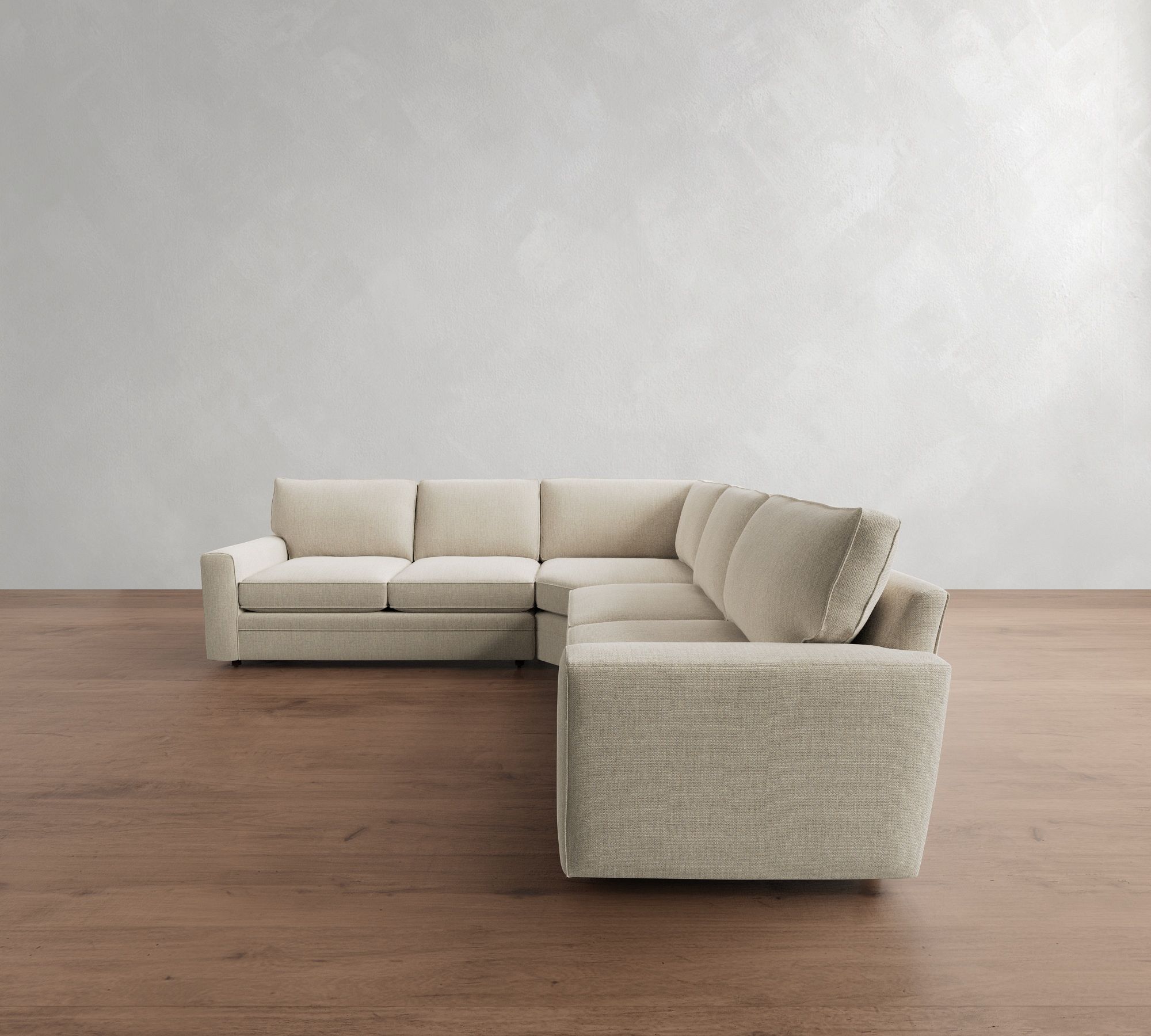 Pearce Square Arm 3-Piece L-Shaped Wedge Sleeper Sectional (119")