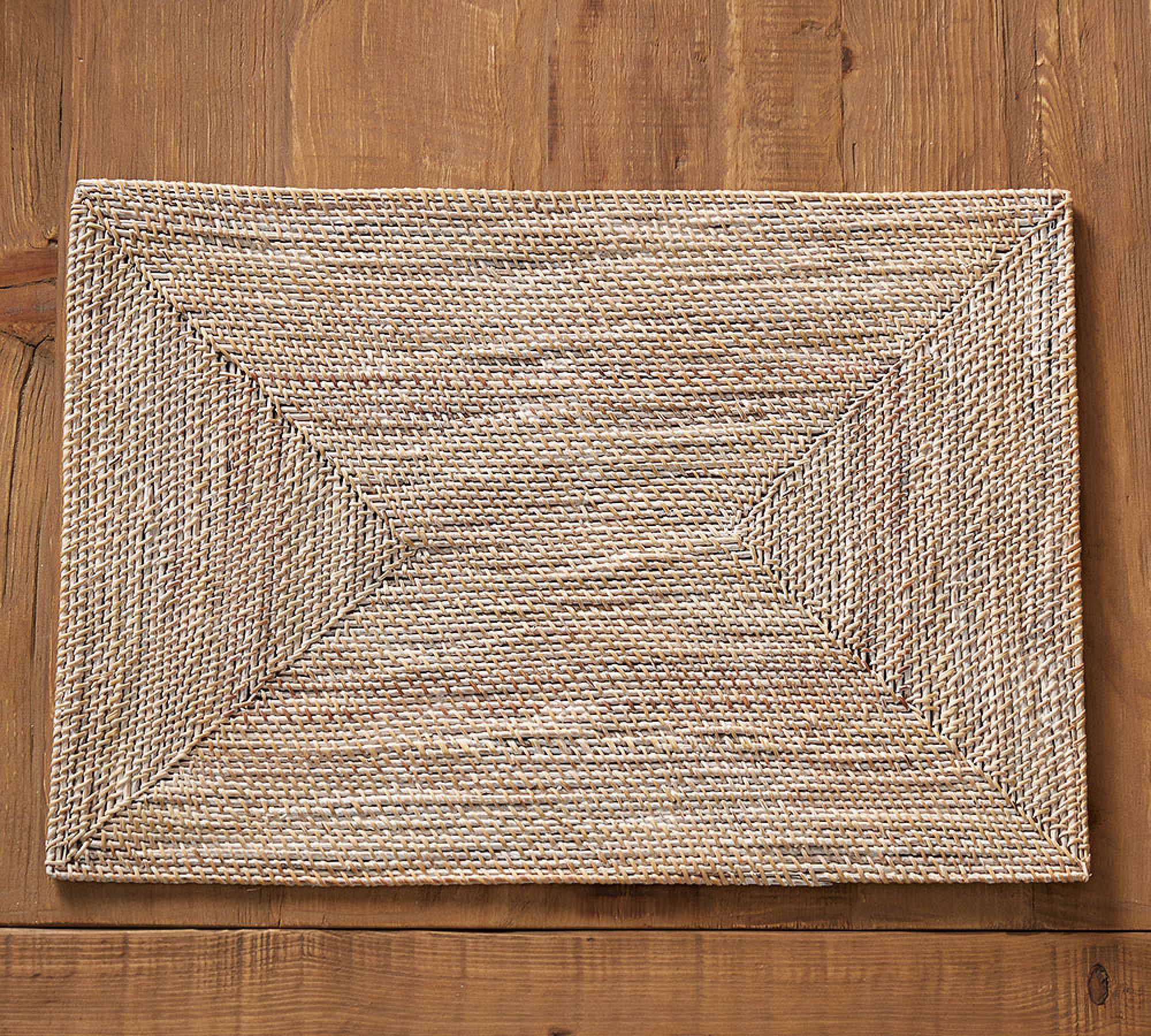 Tava Handwoven Rattan Rectangular Placemats - thumbnail 2