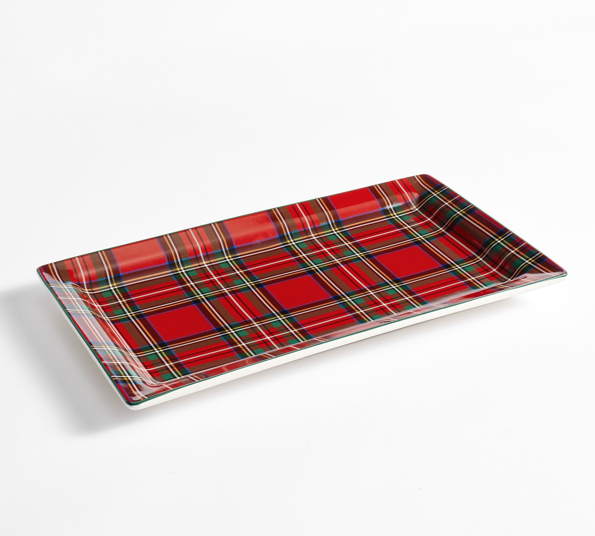 Stewart Plaid Stoneware Rectangular Serving Platter