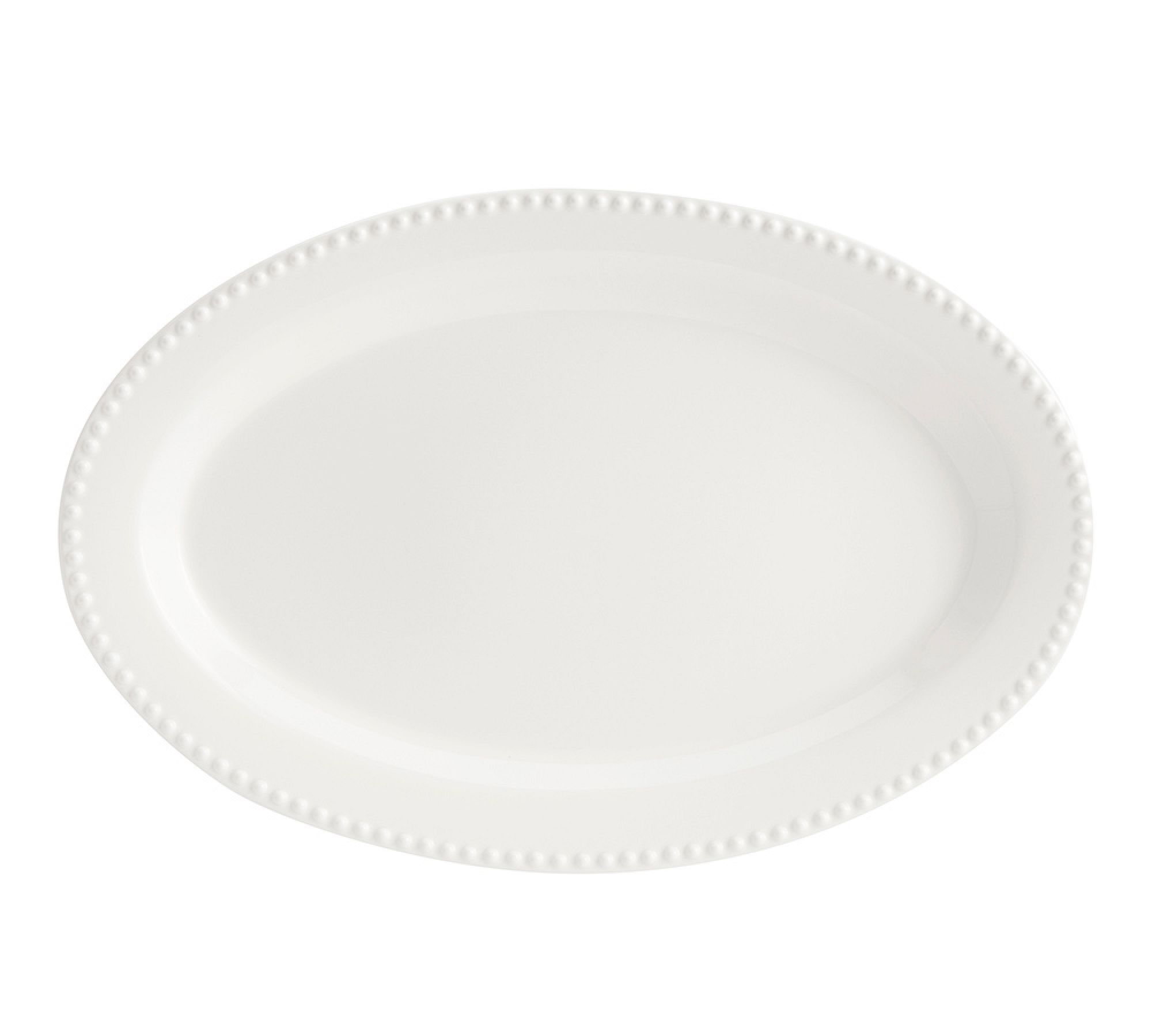 Emma Beaded Stoneware Oval Serving Platter - thumbnail 2