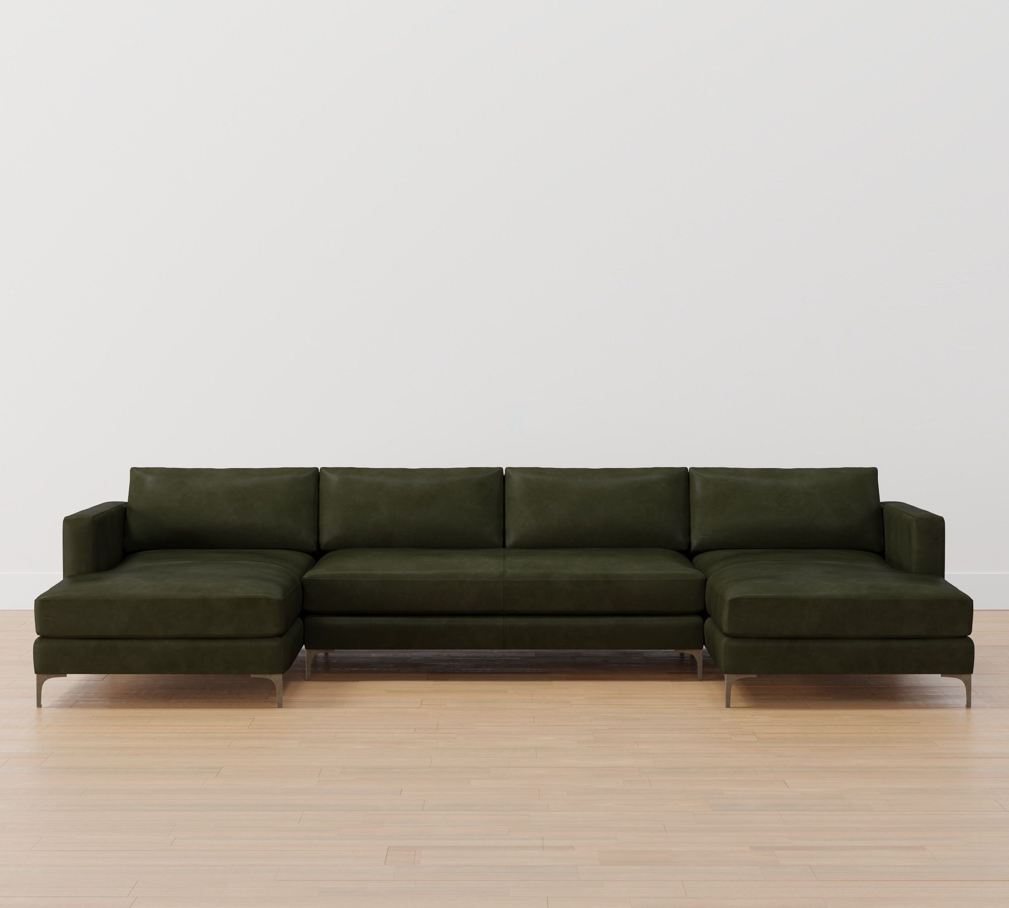 Jake Leather Double Chaise Sectional (145"&ndash;164") - thumbnail 6