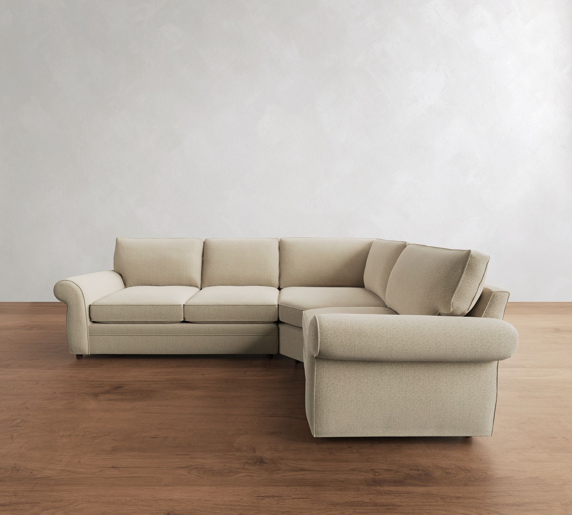 Pearce Roll Arm 3-Piece Wedge Sleeper Sectional (122") - thumbnail 4
