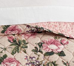 Adelise Floral Cotton Linen Reversible Quilt &amp; Shams