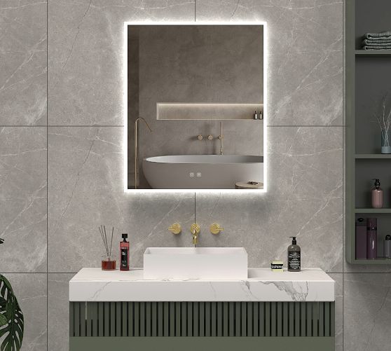 Damian Rectangular Lighted LED Mirror