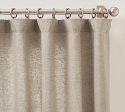 Open Box: Belgian Flax Linen Curtain, 100"W x 96"L - Flax