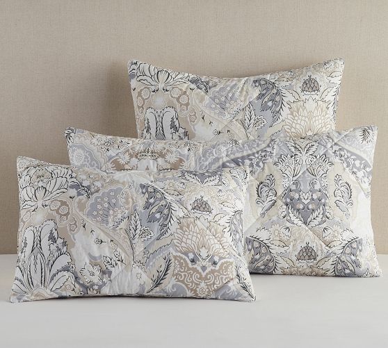 Celeste Damask Percale Comforter Sham