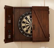Dartboard Wood Cabinet Game Set - Mahogany thumbnail 2