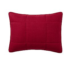 Open Box: European Flax Linen Waffle Comforter Sham, Standard, Set of 2 - Red Berry