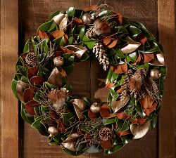 Preserved Golden Woodlands Wreath &amp; Mantle Piece