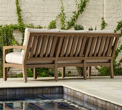 Tropez Faux Teak 79" Sofa, Dune