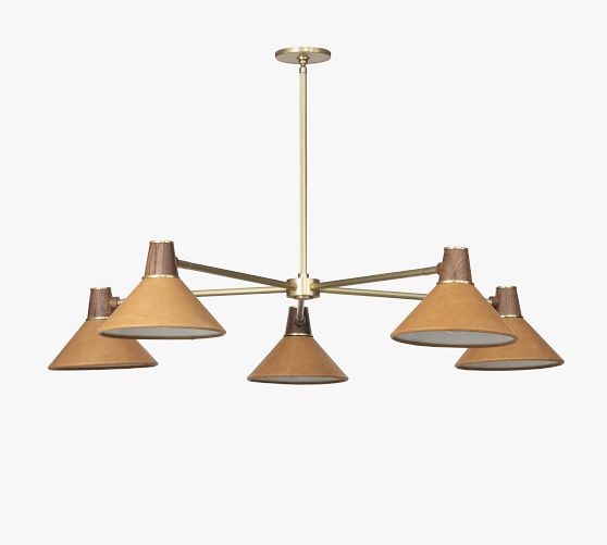 Holt Round Leather Chandelier (49") by Pottery Barn