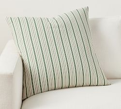 Rose Floral Stripe Reversible Pillow Cover