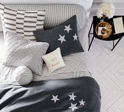 The Emily &amp; Meritt Ticking Stripe Patchwork Quilt &amp; Shams