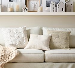 Sherpa Tree &amp; Snowflake Pillow Cover
