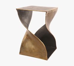 Mission Square Metal Accent Table (14")