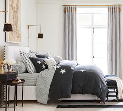 The Emily &amp; Meritt Ticking Stripe Patchwork Quilt &amp; Shams