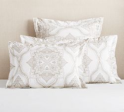 Open Box: Sonya Medallion Percale Sham, Standard, Set of 3 - Gray