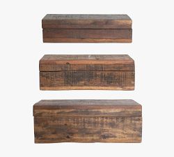 Reclaimed Wood Boxes - Set of 3