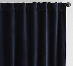 Open Box: Velvet Twill Light Filtering Curtain, 50"W x 108"L - Navy
