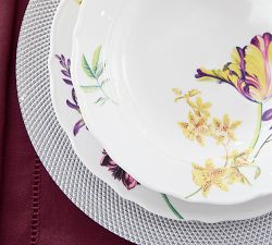 Monique Lhuillier Melrose Glass Charger Plate - Silver